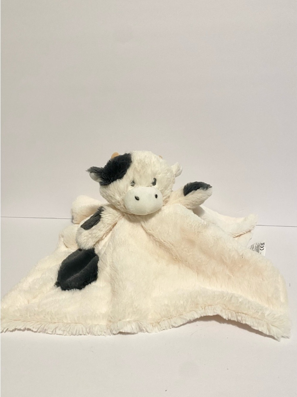 K Luxe Kellytoy Cow Plush Lovey Baby Security Blanket Rattle Head Soft Cuddle